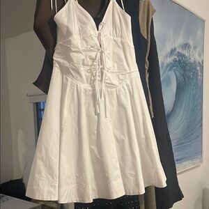 Zara White Sleeveless Spaghetti Strap Sundress